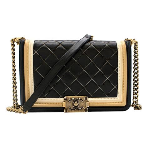 chanel boy bag black gold